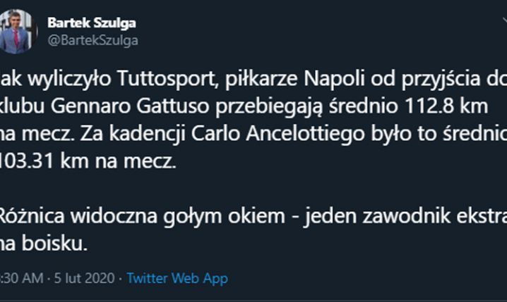 TYLE średnio przebiegają gracze Napoli: Gattuso VS Ancelotti!